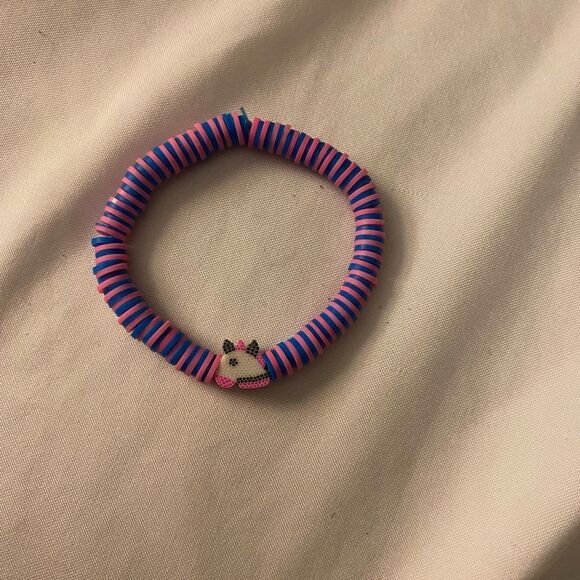 Handmade Customized Heishi Polymer name Bead Pearl Stretchy Bracelet - Picture 7 of 8